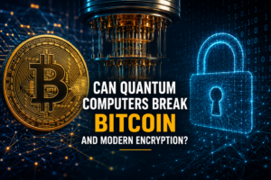 Quantum computer and Bitcoin security concept