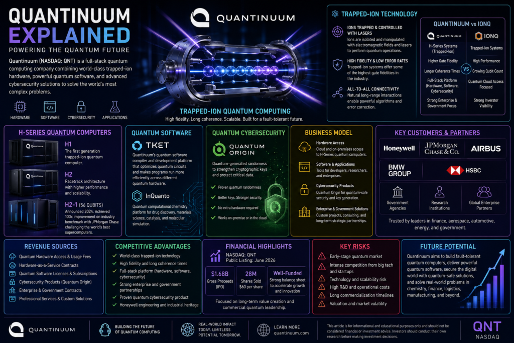 Quantinuum trapped-ion quantum computing technology and quantum cybersecurity stock analysis
